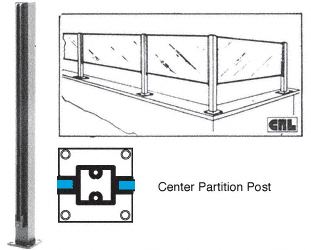C.R. Laurence CRL Satin Anodized Air Space Center Partition Post | D991ACC