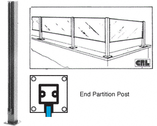 C.R. Laurence CRL Satin Anodized Air Space End Partition Post | D991AEC