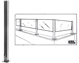 C.R. Laurence CRL Satin Anodized Total Custom Air Space Partition Post | D991ATC