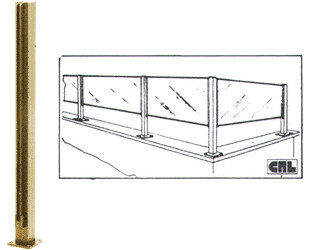C.R. Laurence CRL Gold Anodized Air Space Partition Posts | D991GA