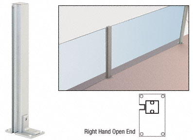 C.R. Laurence CRL Satin Anodized 36&quot; Right Hand Open End Standard Partition Post | D992A36RH0E