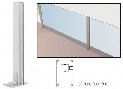 C.R. Laurence CRL Satin Anodized 36&quot; Left Hand Open End Standard Partition Post | D992A36LH0E
