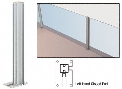 C.R. Laurence CRL Satin Anodized 36&quot; Left Hand Closed End Standard Partition Post | D992A36LHCE