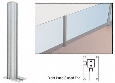 C.R. Laurence CRL Satin Anodized 36&quot; Right Hand Closed End Standard Partition Post | D992A36RHCE