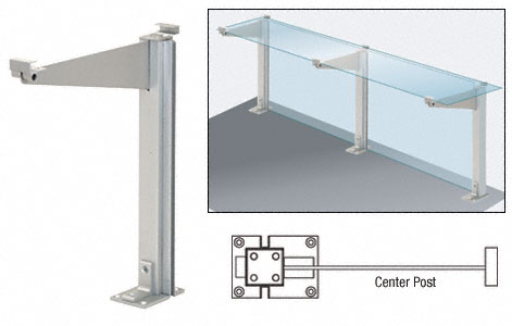 C.R. Laurence CRL Satin Anodized 18&quot; Center Partition Post With Shelf Bracket | D995AC