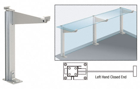 C.R. Laurence CRL Satin Anodized 18&quot; Left Hand Closed End Partition Post With Shelf Bracket | D995ALHCE