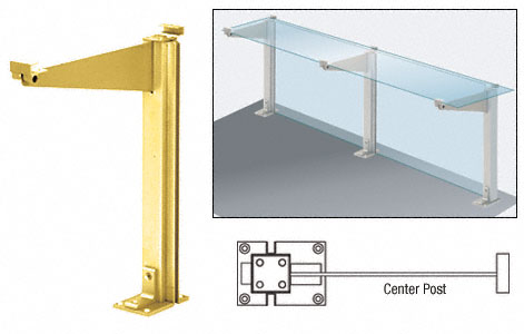 C.R. Laurence CRL D995 Series Brite Gold Anodized 18&quot; Center Partition Post With Top Shelf | D995BGAC