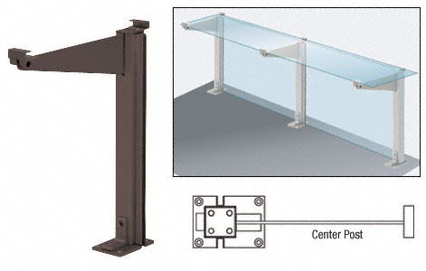 C.R. Laurence CRL D995 Series Duranodic Bronze 18&quot; Center Partition Post With Top Shelf | D995DUC