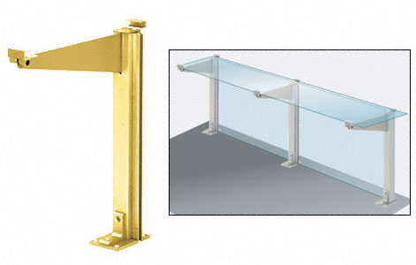 C.R. Laurence CRL Custom Gold Anodized No. D995 Counter Partition Post with Top Shelf | D995GA