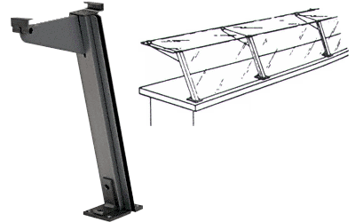 C.R. Laurence CRL Black D996 Slant Front Partition Post | D996BL