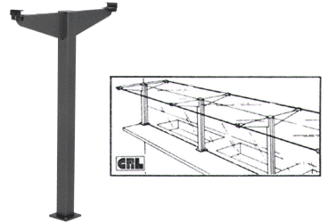 C.R. Laurence CRL Black D998 Custom &quot;Tee&quot; Partition Post | D998BL