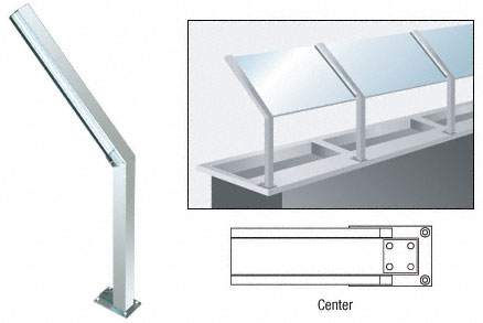 C.R. Laurence CRL Brite Anodized D999 Series 23&quot; Center Sneeze Guard Post | D999BAC