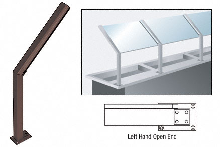 C.R. Laurence CRL Duranodic Bronze D999 Series 23&quot; Left Hand Open End Sneeze Guard Post | D999DULH0E