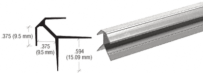 C.R. Laurence CRL Brite Anodized Aluminum Outside Corner - 12 ft Long | DA1023BA