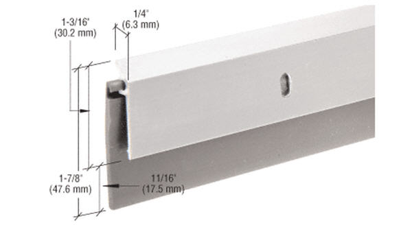 48&quot; Clear Aluminum and Rubber Door Sweeps  | DB062AV48