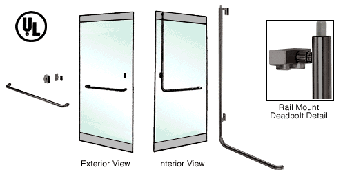 C.R. Laurence CRL Oil Rubbed Bronze Left Hand Double Acting Rail Mount Keyed Access &quot;A&quot; Exterior Top Securing Deadbolt Handle | DB100A2RK0RB