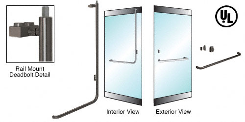 C.R. Laurence CRL Oil Rubbed Bronze Right Hand Reverse Rail Mount Cylinder/Thumbturn &quot;A&quot; Exterior Top Securing Deadbolt Handle | DB100A3R10RB