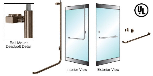 C.R. Laurence CRL Oil Rubbed Bronze Right Hand Reverse Rail Mount Keyed Access &quot;A&quot; Exterior Top Securing Deadbolt Handle | DB100A3RK0RB