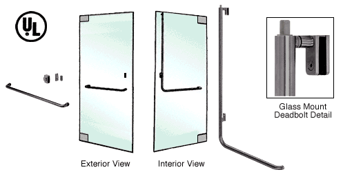 C.R. Laurence CRL Oil Rubbed Bronze Left Hand Reverse Glass Mount Keyed Access &quot;A&quot; Exterior Top Securing Deadbolt Handle | DB100A4GK0RB
