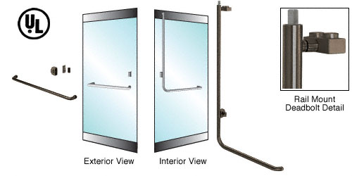 C.R. Laurence CRL Oil Rubbed Bronze Left Hand Reverse Rail Mount Cylinder/Thumbturn &quot;A&quot; Exterior Top Securing Deadbolt Handle | DB100A4R10RB