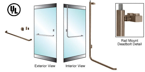 C.R. Laurence CRL Oil Rubbed Bronze Left Hand Reverse Rail Mount Keyed Access &quot;A&quot; Exterior Top Securing Deadbolt Handle | DB100A4RK0RB
