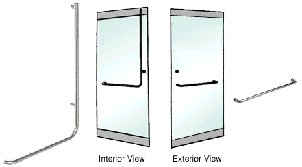C.R. Laurence CRL Brushed Stainless Left Hand Rail Mount Keyed Access &quot;A&quot; Exterior Top Securing Deadbolt Handle | DB100A6RKBS