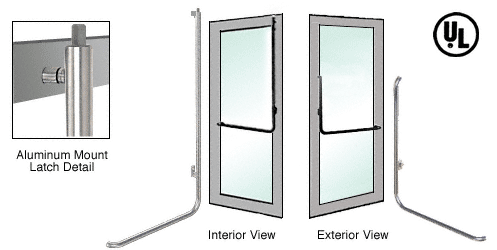 C.R. Laurence CRL Brushed Stainless Right Hand Reverse Aluminum Door Mount Keyed Access &quot;B&quot; Exterior Top Securing Deadbolt Handle | DB100B3AKBS