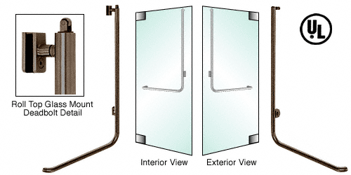 C.R. Laurence CRL Oil Rubbed Bronze Right Hand Reverse Glass Mount Keyed Access Exterior Top Securing Deadbolt Handle | DB100D3GK0RB