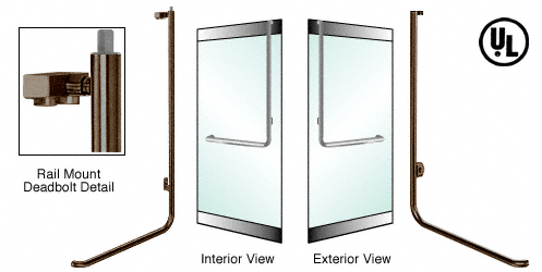 C.R. Laurence CRL Oil Rubbed Bronze Right Hand Reverse Rail Mount Keyed Access &quot;D&quot; Exterior Top Securing Deadbolt Handle | DB100D3RK0RB