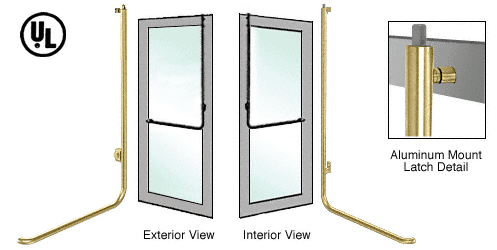 C.R. Laurence CRL Satin Brass Left Hand Double Acting Aluminum Door Mount Keyed Access Exterior Top Securing Deadbolt Handle | DB100D4AKSB