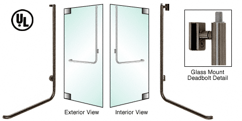 C.R. Laurence CRL Oil Rubbed Bronze Left Hand Reverse Glass Mount Keyed Access Exterior Top Securing Deadbolt Handle | DB100D4GK0RB