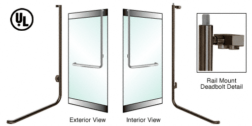 C.R. Laurence CRL Oil Rubbed Bronze Left Hand Reverse Rail Mount Keyed Access Exterior Top Securing Deadbolt Handle | DB100D4RK0RB