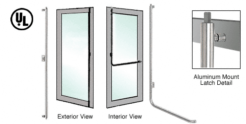 C.R. Laurence CRL Brushed Stainless Left Hand Reverse Aluminum Door Mount Keyed Access &quot;F&quot; Exterior Top Securing Deadbolt Handle | DB100F4AKBS