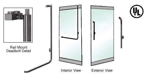 C.R. Laurence CRL Oil Rubbed Bronze Right Hand Reverse Glass Mount Keyed Cylinder &quot;G&quot; Top Secured Deadbolt Exterior Handle | DB100G3RK0RB