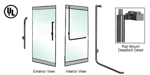 C.R. Laurence CRL Oil Rubbed Bronze Left Hand Reverse Glass Mount Keyed Cylinder &quot;G&quot; Top Secured Deadbolt Exterior Handle | DB100G4RK0RB