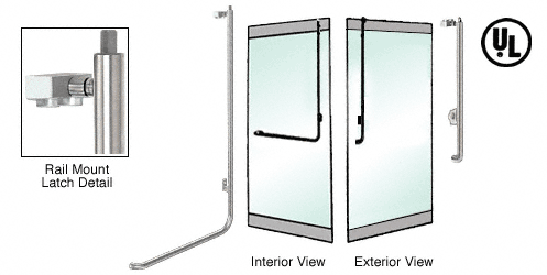 C.R. Laurence CRL Brushed Stainless Right Hand Reverse Rail Mount Keyed Access &quot;JS&quot; Exterior Top Securing Deadbolt Handle | DB100JS3RKBS