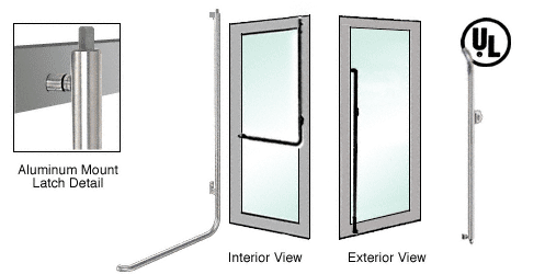 C.R. Laurence CRL Brushed Stainless Right Hand Reverse Aluminum Door Mount Keyed Access &quot;M&quot; Exterior Top Securing Deadbolt Handle | DB100M3AKBS