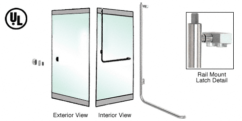 C.R. Laurence CRL Brushed Stainless Left Hand Reverse Rail Mount Retainer Plate &quot;Z&quot; Exterior Top Securing Deadbolt Handle | DB100Z4RPBS
