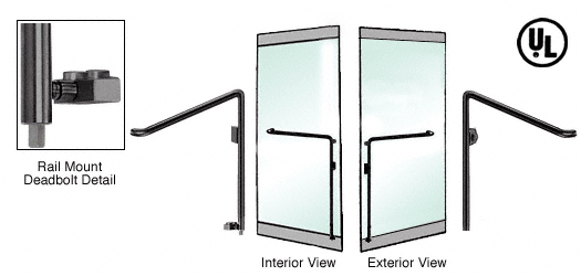 C.R. Laurence CRL Oil Rubbed Bronze Right Hand Reverse Rail Mount Keyed Access &quot;C&quot; Exterior Bottom Securing Deadbolt Handle | DB110C3RK0RB