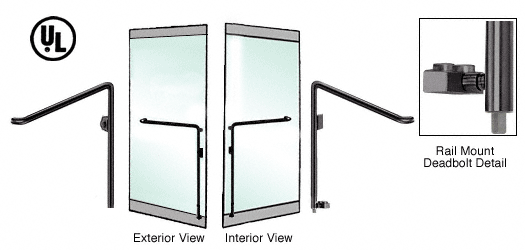C.R. Laurence CRL Oil Rubbed Bronze Left Hand Reverse Rail Mount Keyed Access &quot;C&quot; Exterior Bottom Securing Deadbolt Handle | DB110C4RK0RB