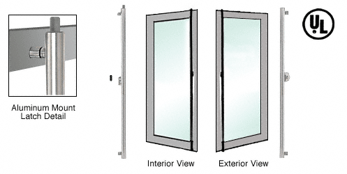 C.R. Laurence CRL Brushed Stainless Right Hand Double Acting Aluminum Door Mount Keyed Access &quot;F&quot; Top Secured Deadbolt Exterior Handle | DB130F1AKBS