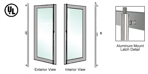 C.R. Laurence CRL Brushed Stainless Left Hand Double Acting Aluminum Door Mount Cylinder/Thumbturn &quot;F&quot; Top Secured Deadbolt Exterior Handle | DB130F2AKBS