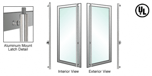 C.R. Laurence CRL Polished Stainless Right Hand Reverse Swing Aluminum Door Mount Cylinder/Thumbturn &quot;F&quot; Top Secured Deadbolt Exterior Handle | DB130F3A1PS