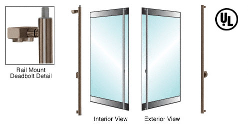 C.R. Laurence CRL Oil Rubbed Bronze Right Hand Reverse Swing Rail Mount Cylinder/Cylinder &quot;F&quot; Top Secured Deadbolt Exterior Handle | DB130F3RK0RB