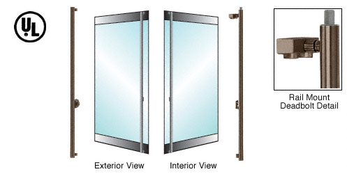 C.R. Laurence CRL Oil Rubbed Bronze Left Hand Reverse Swing Rail Mount Cylinder/Cylinder &quot;F&quot; Top Secured Deadbolt Exterior Handle | DB130F4RK0RB