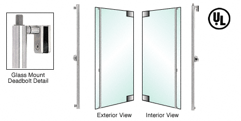 C.R. Laurence CRL Polished Stainless Right Hand Glass Mount Cylinder/Thumbturn &quot;F&quot; Top Secured Deadbolt Exterior Handle | DB130F5G1PS