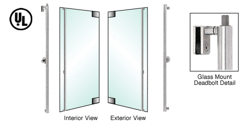 C.R. Laurence CRL Brushed Stainless Left Hand Glass Mount Cylinder/Thumbturn &quot;F&quot; Top Secured Deadbolt Exterior Handle | DB130F6G1BS