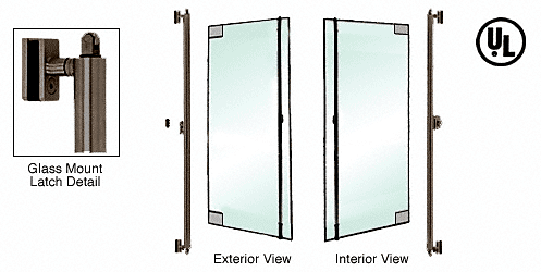C.R. Laurence CRL Oil Rubbed Bronze Right Hand Double Acting Glass Mount Keyed Access &quot;F&quot; Bottom Secured Deadbolt Exterior Handle | DB131F1GK0RB