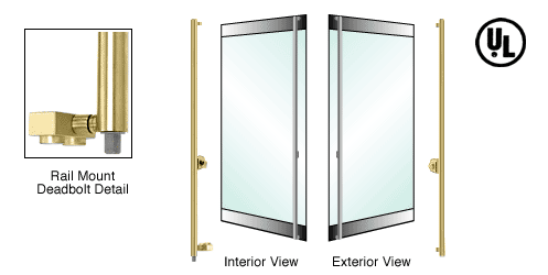 C.R. Laurence CRL Satin Brass Right Hand Double Acting Cylinder Outside, Thumbturn Inside &quot;F&quot; Bottom Secured Deadbolt Exterior Handle | DB131F1R1SB