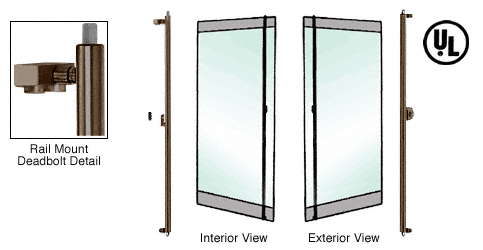 C.R. Laurence CRL Oil Rubbed Bronze Right Hand Double Acting Rail Mount Keyed Access &quot;F&quot; Bottom Secured Deadbolt Exterior Handle | DB131F1RK0RB